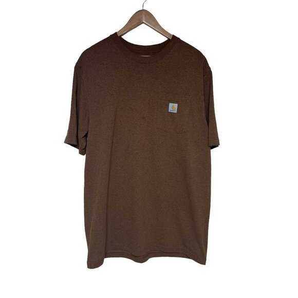 Carhartt Men size L Loose Fit Heavyweight Short Sleeve Pocket T-shirt Big LOGO - Picture 1 of 7